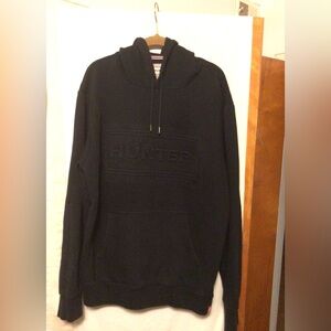 Hunter cotton sweatshirt with hoodie self embossed logo in front SZ XL
